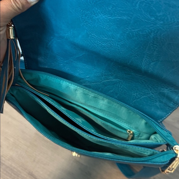Long & Son London | Turquoise Tassel Shoulder Bag - adjustable length strap - - Picture 3 of 5